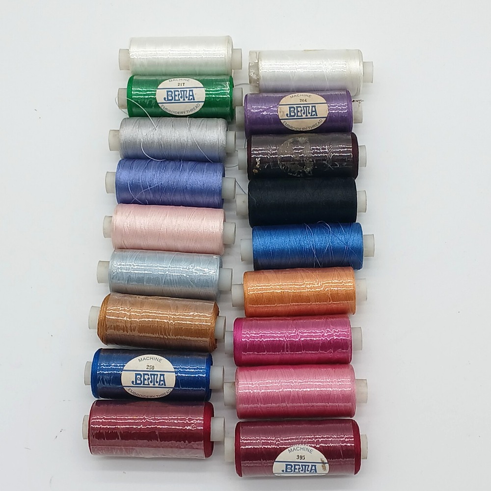 Lot of 18 Vintage Beta Embroidery Machine Thread - Half Sealed/New